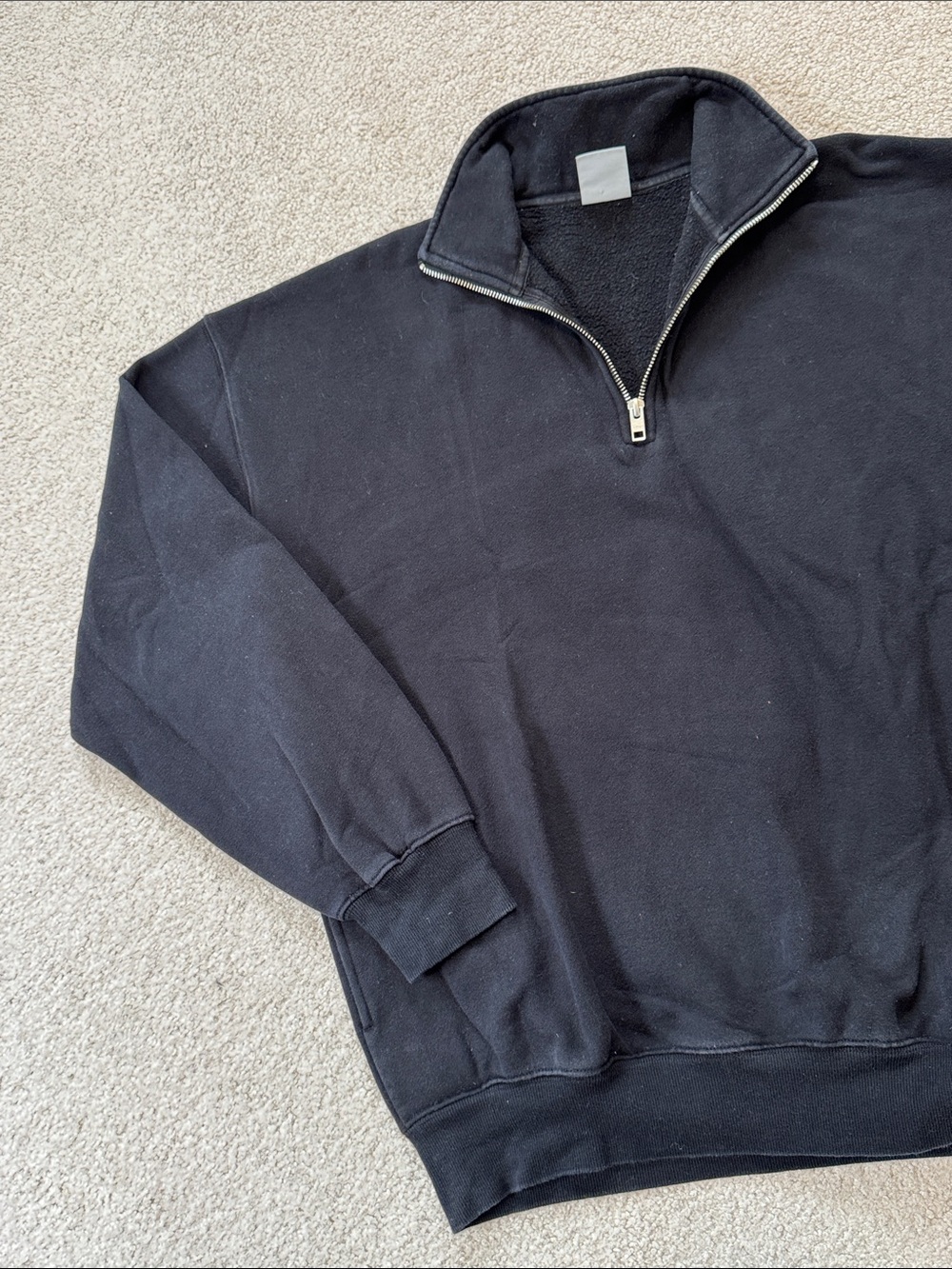 TNA Cozy AF Half Zip Pullover Sweater Black Sz2 (Medium)